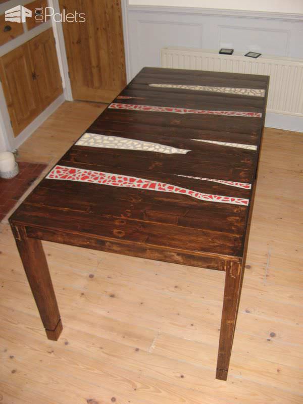 Crockery Mosaic Pallet Dining Table Pallet Desks & Pallet Tables Crockery Mosaic Pallet Dining Table Pallet Desks & Pallet Tables