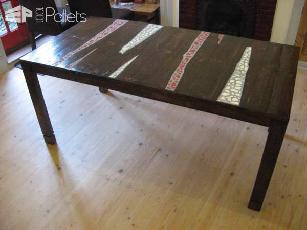 Crockery Mosaic Pallet Dining Table Pallet Desks & Pallet Tables Crockery Mosaic Pallet Dining Table Pallet Desks & Pallet Tables
