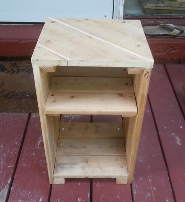 Multi-use Handy Pallet Side Table / Nightstand Pallet Desks & Pallet Tables Multi-use Handy Pallet Side Table / Nightstand Pallet Desks & Pallet Tables