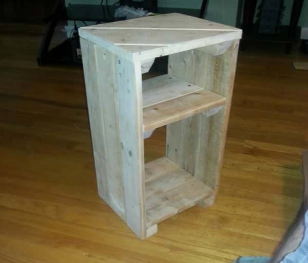 Multi-use Handy Pallet Side Table / Nightstand Pallet Desks & Pallet Tables Multi-use Handy Pallet Side Table / Nightstand Pallet Desks & Pallet Tables