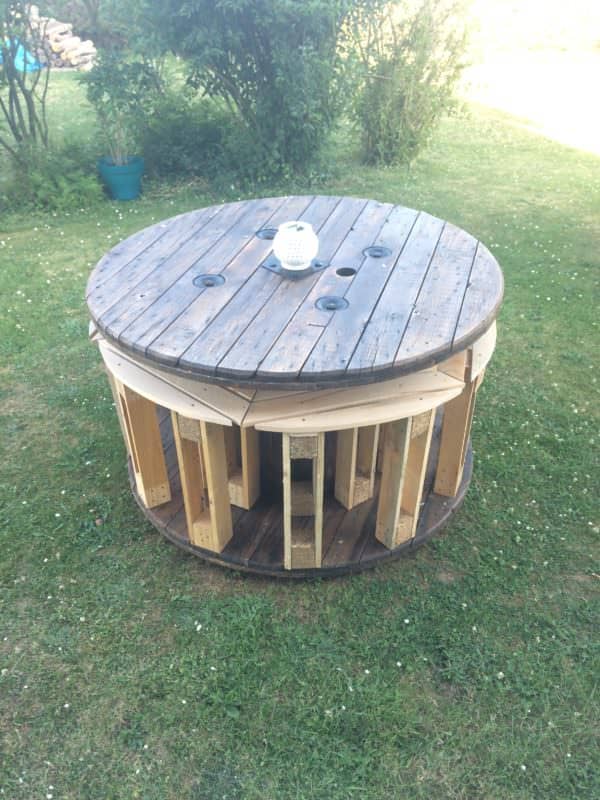 Wicked-cool Spool Stowaway Pallet Stool Project / Touret électrique Et Tabourets En Palettes Other Pallet Projects Pallet Desks & Pallet Tables Wicked-cool Spool Stowaway Pallet Stool Project / Touret électrique Et Tabourets En Palettes Other Pallet Projects Pallet Desks & Pallet Tables