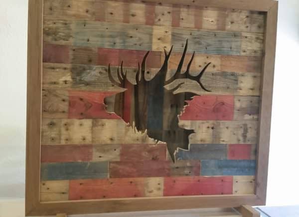 Led-lit Pallet Elk Wall Art Pallet Wall Decor & Pallet Painting Led-lit Pallet Elk Wall Art Pallet Wall Decor & Pallet Painting
