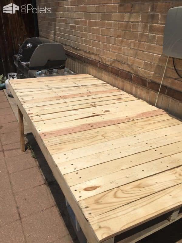 Outdoor Pallet Kitchen Counter Adds Prep Space Pallet Desks & Pallet Tables Pallets in the Garden Outdoor Pallet Kitchen Counter Adds Prep Space Pallet Desks & Pallet Tables Pallets in the Garden