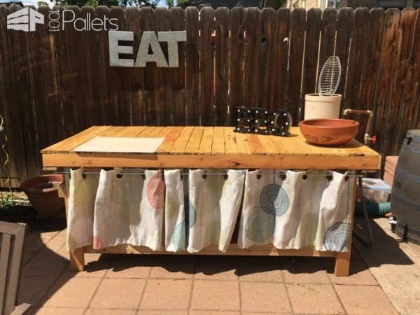 Outdoor Pallet Kitchen Counter Adds Prep Space Pallet Desks & Pallet Tables Pallets in the Garden Outdoor Pallet Kitchen Counter Adds Prep Space Pallet Desks & Pallet Tables Pallets in the Garden