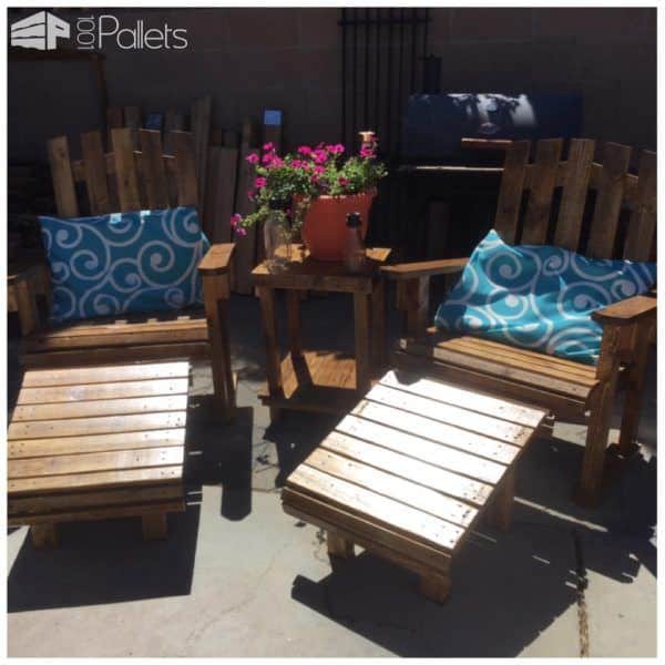 Fantastic Pallet Adirondack Chairs Patio Set Pallet Benches, Pallet Chairs & Stools Fantastic Pallet Adirondack Chairs Patio Set Pallet Benches, Pallet Chairs & Stools