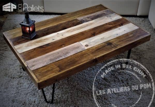 Two-tone Pallet Coffee Table With Hairpin Feet Pallet Coffee Tables Two-tone Pallet Coffee Table With Hairpin Feet Pallet Coffee Tables