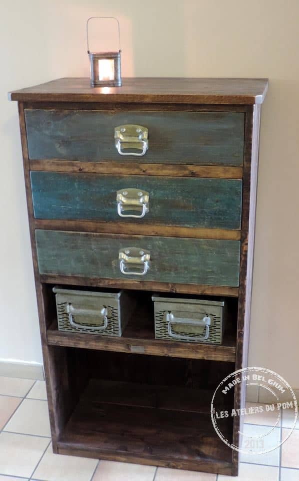 Industrial Deco Pallet Chest With Metal Drawers Pallet Cabinets & Wardrobes Industrial Deco Pallet Chest With Metal Drawers Pallet Cabinets & Wardrobes