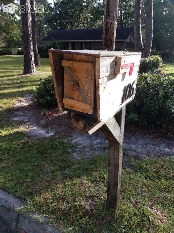 Copper-topped Pallet Wood Mailbox Pallet Boxes & Chests Copper-topped Pallet Wood Mailbox Pallet Boxes & Chests
