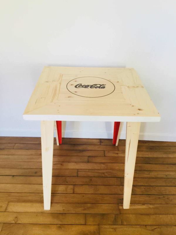 Beautiful Pallet Bistro Table With Soda Pop Logo Pallet Desks & Pallet Tables Beautiful Pallet Bistro Table With Soda Pop Logo Pallet Desks & Pallet Tables