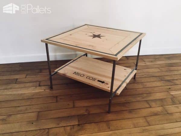 Metal-framed Pallet Inlay Coffee Table Pallet Coffee Tables Metal-framed Pallet Inlay Coffee Table Pallet Coffee Tables