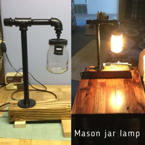 Mason Jar Lamp Pallet Side Table Pallet Desks & Pallet Tables Pallet Lamps & Lights Mason Jar Lamp Pallet Side Table Pallet Desks & Pallet Tables Pallet Lamps & Lights