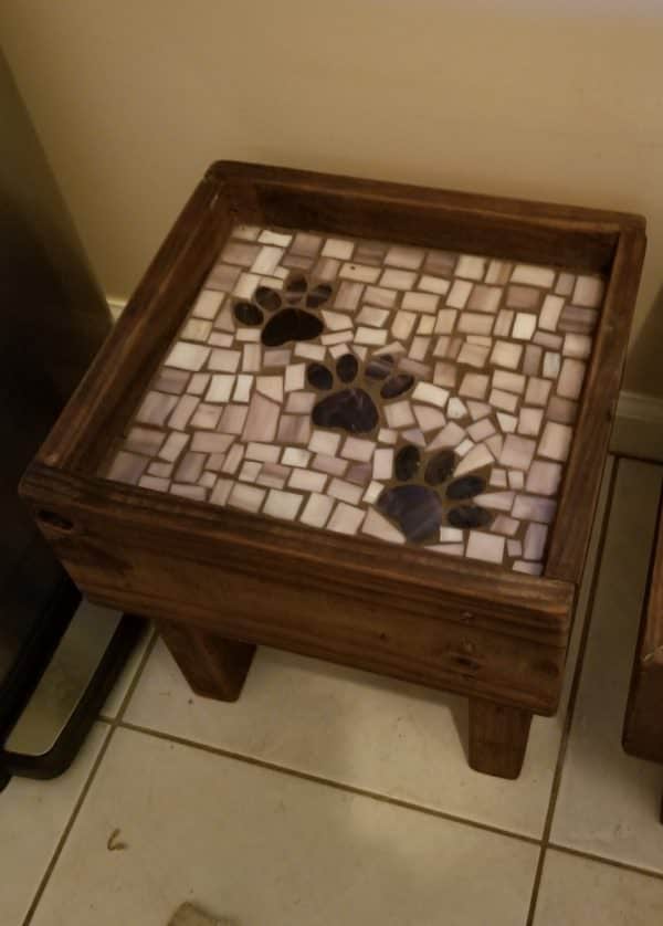 Mosaic Inlay Raised Pallet Dog Bowl Tables Animal Pallet Houses & Pallet Supplies Mosaic Inlay Raised Pallet Dog Bowl Tables Animal Pallet Houses & Pallet Supplies
