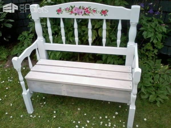 Pallet Wood Garden Bench Made With Two Headboards! Pallet Benches, Pallet Chairs & Stools Pallet Wood Garden Bench Made With Two Headboards! Pallet Benches, Pallet Chairs & Stools