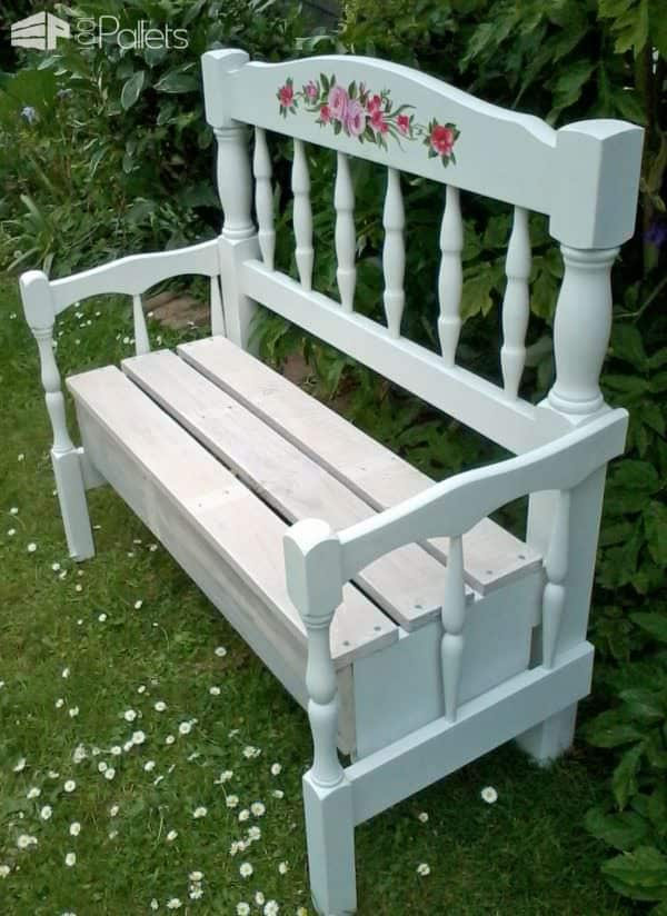Pallet Wood Garden Bench Made With Two Headboards! Pallet Benches, Pallet Chairs & Stools Pallet Wood Garden Bench Made With Two Headboards! Pallet Benches, Pallet Chairs & Stools