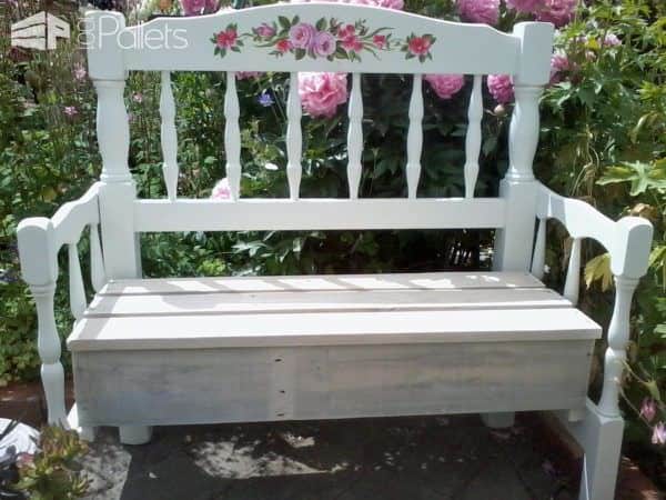 Pallet Wood Garden Bench Made With Two Headboards! Pallet Benches, Pallet Chairs & Stools Pallet Wood Garden Bench Made With Two Headboards! Pallet Benches, Pallet Chairs & Stools