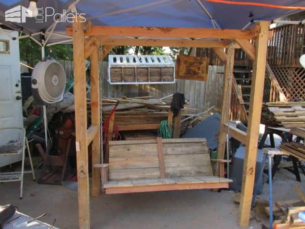 Awesome Pallet Arbor With 5-foot Swing! Lounges & Garden Sets Pallet Benches, Pallet Chairs & Stools Awesome Pallet Arbor With 5-foot Swing! Lounges & Garden Sets Pallet Benches, Pallet Chairs & Stools