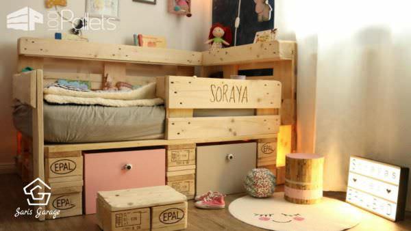 Toddler Bed with Pallets Fun Pallet Crafts for Kids Pallet Beds, Pallet Headboards & Frames Pallet Furniture 