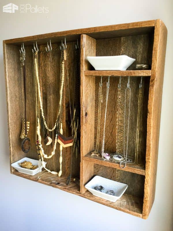 Wall Mounted Pallet Wood Jewelry Box Pallet Boxes & Chests Wall Mounted Pallet Wood Jewelry Box Pallet Boxes & Chests