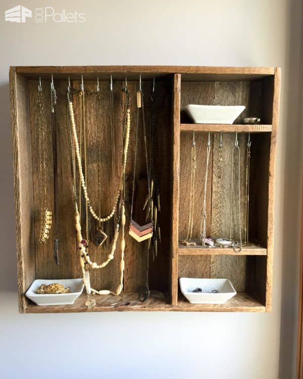 Wall Mounted Pallet Wood Jewelry Box Pallet Boxes & Chests Wall Mounted Pallet Wood Jewelry Box Pallet Boxes & Chests