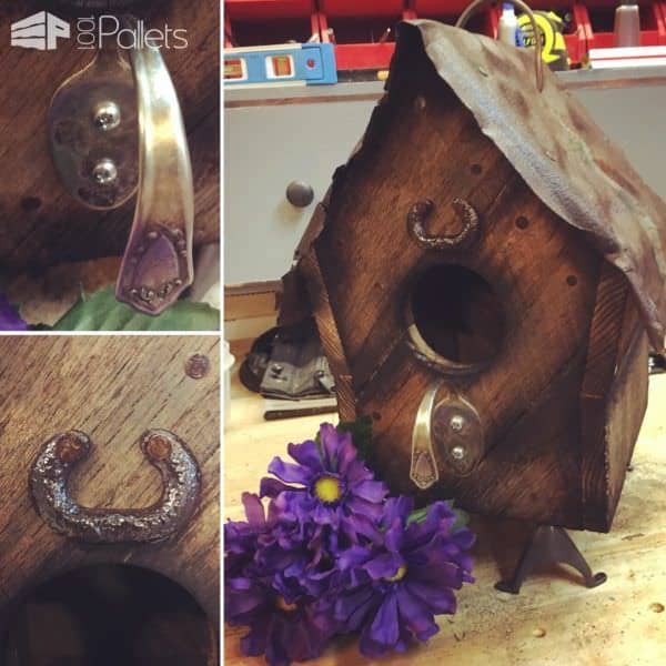 Tin-topped Barn Style Birdhouse Has Spoon Perch! Animal Pallet Houses & Pallet Supplies DIY Pallet Video Tutorials Tin-topped Barn Style Birdhouse Has Spoon Perch! Animal Pallet Houses & Pallet Supplies DIY Pallet Video Tutorials