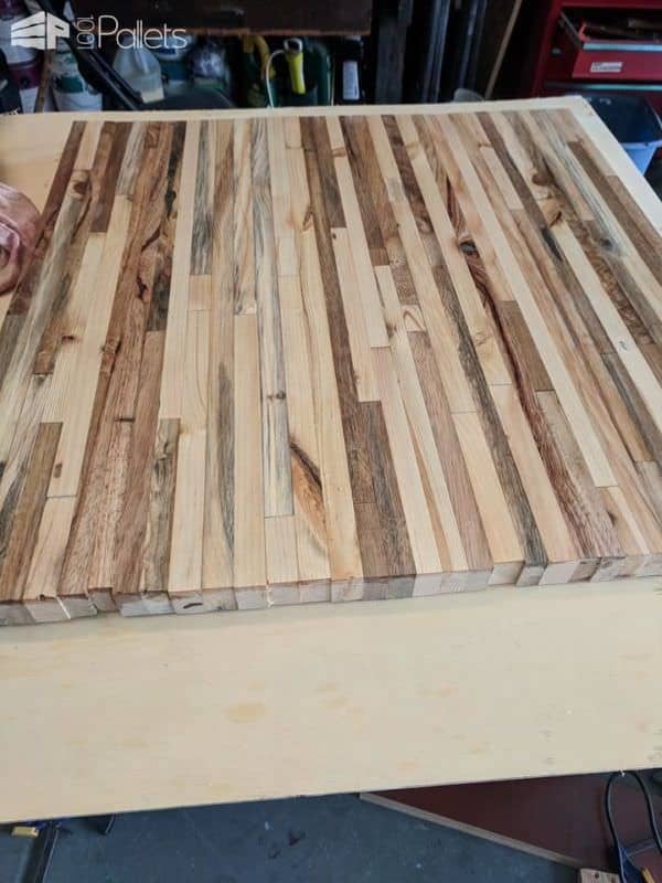 Butcher Block Two-pallet Bistro Table Pallet Desks & Pallet Tables Butcher Block Two-pallet Bistro Table Pallet Desks & Pallet Tables