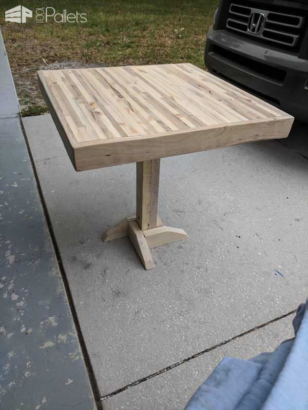 Butcher Block Two-pallet Bistro Table Pallet Desks & Pallet Tables Butcher Block Two-pallet Bistro Table Pallet Desks & Pallet Tables