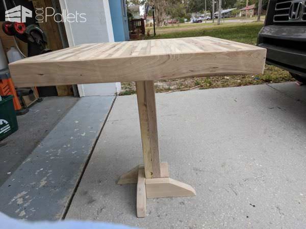 Butcher Block Two-pallet Bistro Table Pallet Desks & Pallet Tables Butcher Block Two-pallet Bistro Table Pallet Desks & Pallet Tables