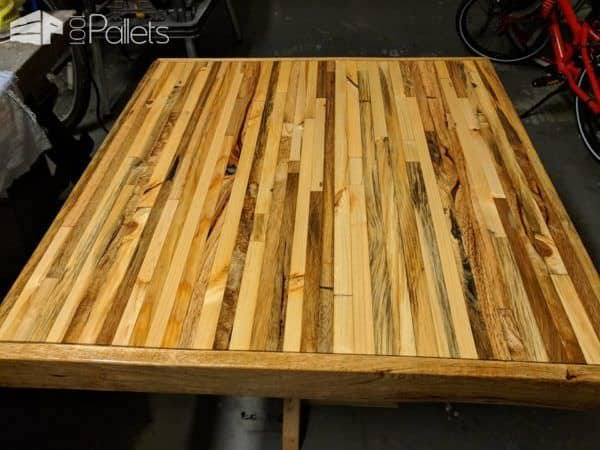 Butcher Block Two-pallet Bistro Table Pallet Desks & Pallet Tables Butcher Block Two-pallet Bistro Table Pallet Desks & Pallet Tables