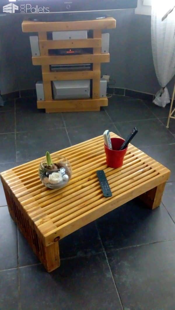 Stack ’em Up: Pallet Strips Tv Stand & Coffee Table Pallet Coffee Tables Pallet TV Stands & Racks Stack ’em Up: Pallet Strips Tv Stand & Coffee Table Pallet Coffee Tables Pallet TV Stands & Racks