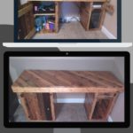 Golden Pecan-stained Pallet Office Desk Pallet Desks & Pallet Tables Golden Pecan-stained Pallet Office Desk Pallet Desks & Pallet Tables