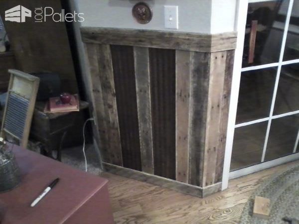 Pallets Plus Tin Makes Stunning Wainscoting! Pallet Walls & Pallet Doors Pallets Plus Tin Makes Stunning Wainscoting! Pallet Walls & Pallet Doors