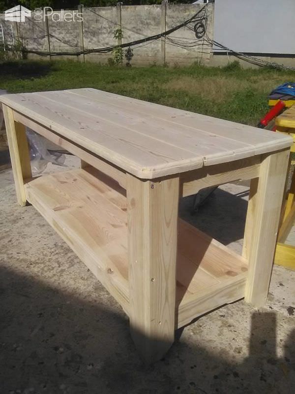 Sleek Coffee Table Made From Two Pallets Pallet Coffee Tables Sleek Coffee Table Made From Two Pallets Pallet Coffee Tables