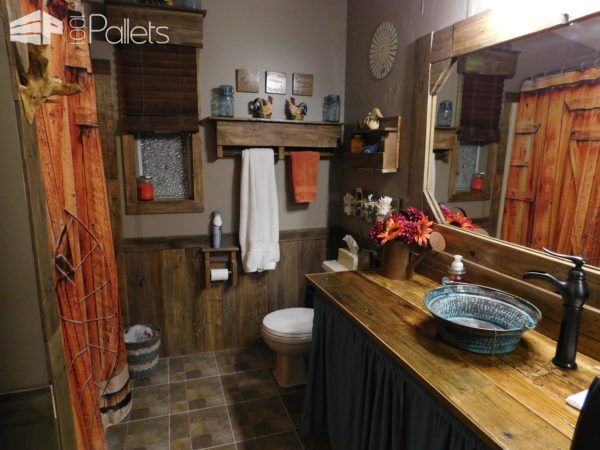 Stupendous Rustic Pallet Bathroom Transformation! Pallet Cabinets & Wardrobes Pallet Home Décor Ideas Stupendous Rustic Pallet Bathroom Transformation! Pallet Cabinets & Wardrobes Pallet Home Décor Ideas