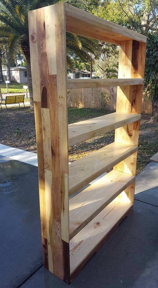 Two-tone Pallet Display Shelf Doubles As Bookshelf! Pallet Bookcases & Bookshelves Two-tone Pallet Display Shelf Doubles As Bookshelf! Pallet Bookcases & Bookshelves