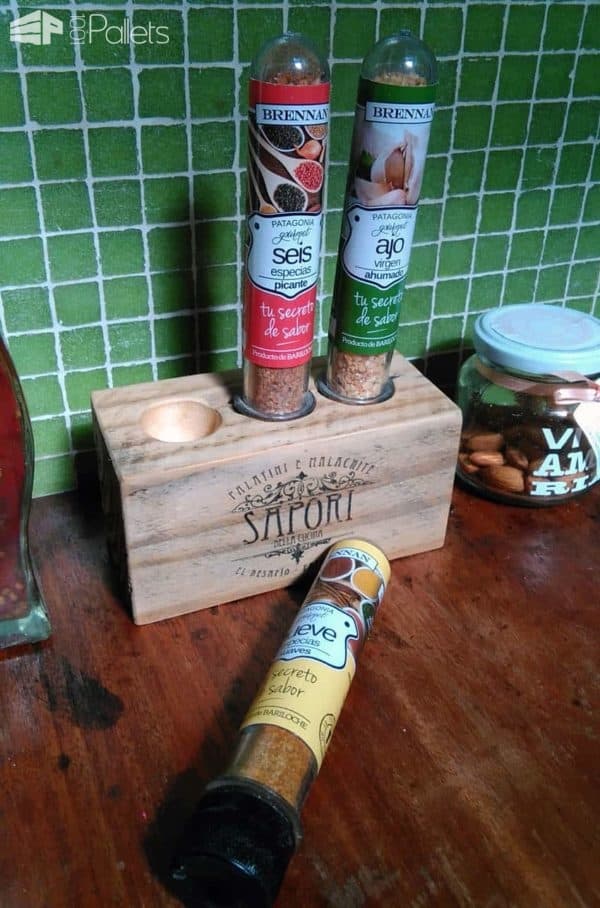Pallet Block Becomes Decorative Spice Bottle Holder Pallet Home Accessories Pallet Block Becomes Decorative Spice Bottle Holder Pallet Home Accessories