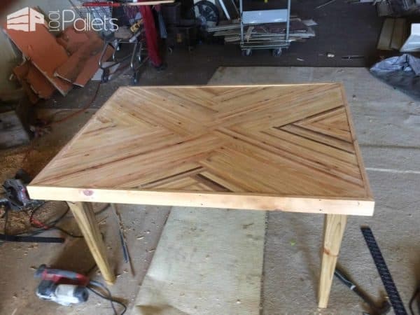 Create This Stripped Kitchen Table With Pallet Scraps! Pallet Desks & Pallet Tables Create This Stripped Kitchen Table With Pallet Scraps! Pallet Desks & Pallet Tables