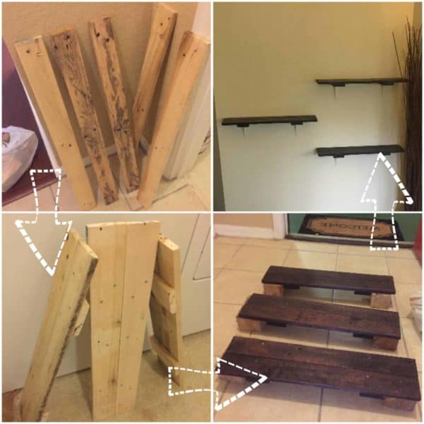 Super-fast, Simple Rustic Pallet Shelving with One Pallet Pallet Shelves & Pallet Coat Hangers Super-fast, Simple Rustic Pallet Shelving with One Pallet Pallet Shelves & Pallet Coat Hangers