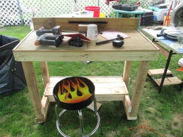Mobile Pallet Work Table Pallet Desks & Pallet Tables Mobile Pallet Work Table Pallet Desks & Pallet Tables