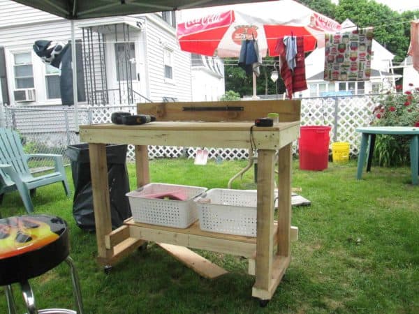 Mobile Pallet Work Table Pallet Desks & Pallet Tables Mobile Pallet Work Table Pallet Desks & Pallet Tables