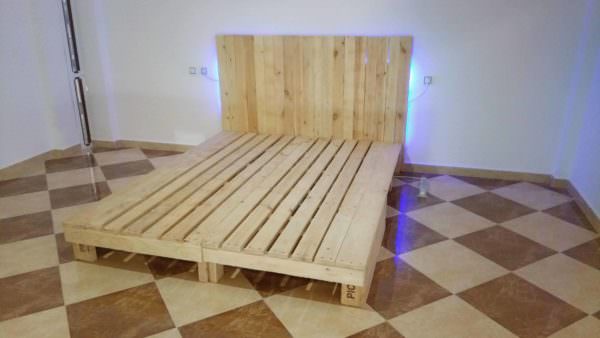 King Size Bed from 2 Long Pallets Pallet Beds, Pallet Headboards & Frames King Size Bed from 2 Long Pallets Pallet Beds, Pallet Headboards & Frames