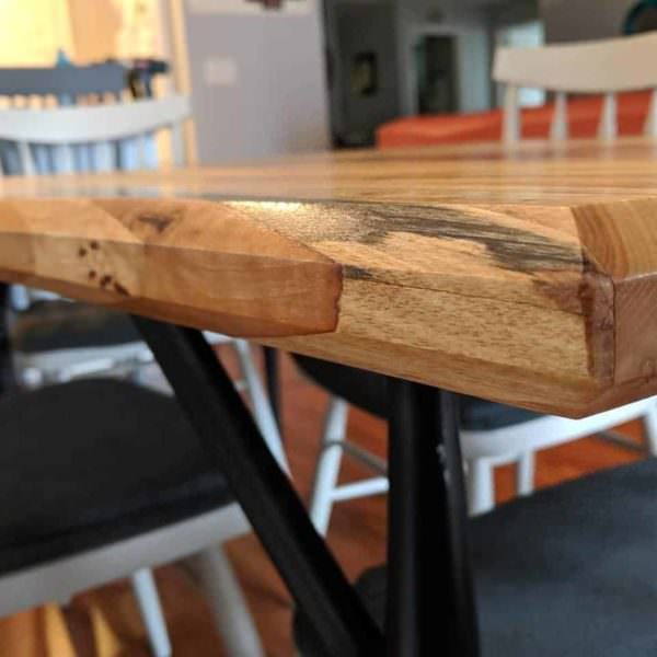 Butcher Block Table with Mid Century Legs Pallet Desks & Pallet Tables Butcher Block Table with Mid Century Legs Pallet Desks & Pallet Tables