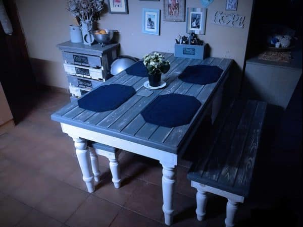 Farmhouse Pallet Table & Benches Pallet Benches, Pallet Chairs & Stools Pallet Desks & Pallet Tables Farmhouse Pallet Table & Benches Pallet Benches, Pallet Chairs & Stools Pallet Desks & Pallet Tables