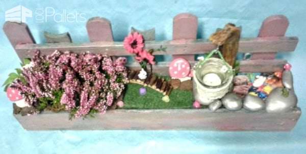 Pallet Fairy Garden with Mushrooms & Candles Pallet Planters & Compost Bins Pallet Fairy Garden with Mushrooms & Candles Pallet Planters & Compost Bins