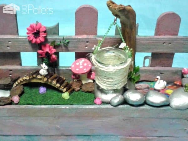 Pallet Fairy Garden with Mushrooms & Candles Pallet Planters & Compost Bins Pallet Fairy Garden with Mushrooms & Candles Pallet Planters & Compost Bins