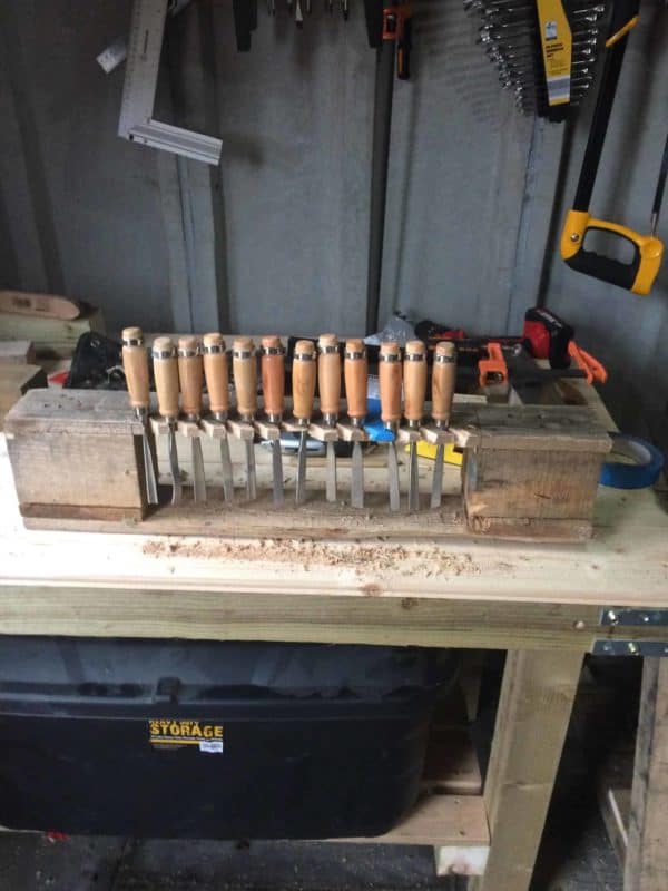 Pallet Carvin Chisels Organiser Workshop and tools Pallet Carvin Chisels Organiser Workshop and tools