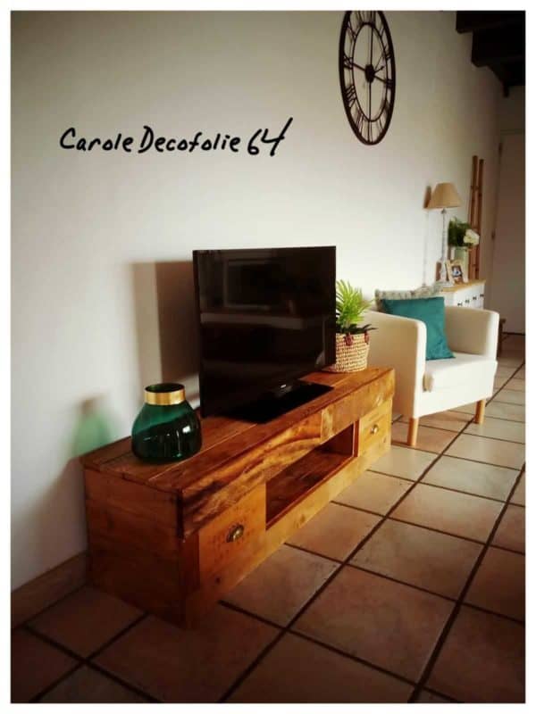 Pallet Tv Stand with Wine Crate Drawers Pallet TV Stands & Racks Pallet Tv Stand with Wine Crate Drawers Pallet TV Stands & Racks