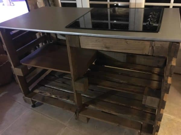 Pallet Kitchen Island with Cooktop Pallet Desks & Pallet Tables Pallet Kitchen Island with Cooktop Pallet Desks & Pallet Tables