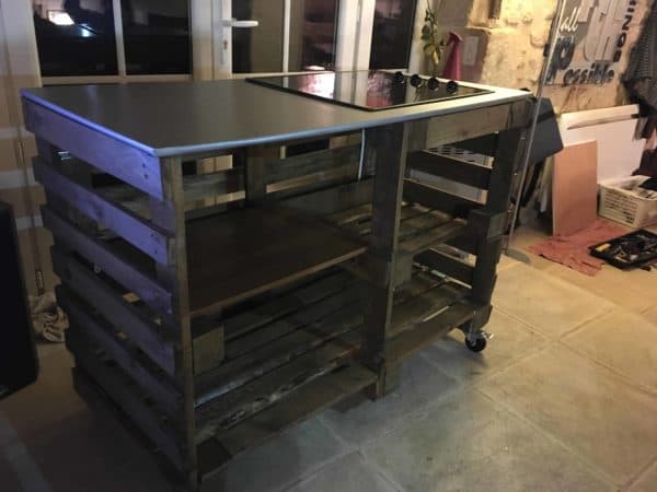 Pallet Kitchen Island with Cooktop Pallet Desks & Pallet Tables Pallet Kitchen Island with Cooktop Pallet Desks & Pallet Tables