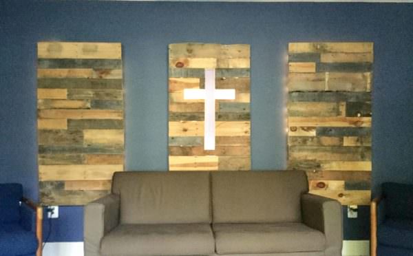 Pallet Wood Panels With Cross Pallet Wall Decor & Pallet Painting Pallet Wood Panels With Cross Pallet Wall Decor & Pallet Painting