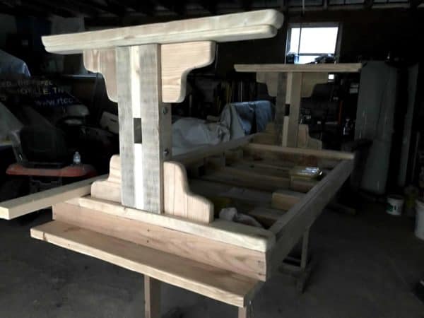 Pallet Farmhouse Table and Benches Pallet Benches, Pallet Chairs & Stools Pallet Desks & Pallet Tables Pallet Farmhouse Table and Benches Pallet Benches, Pallet Chairs & Stools Pallet Desks & Pallet Tables